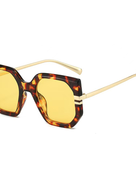 男女士多边形黄色简约太阳眼镜