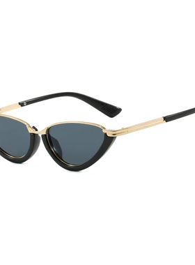 三角猫眼ins风透明黄色太阳眼镜