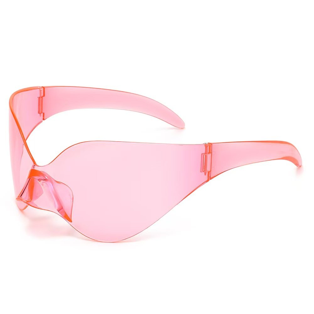 2026欧美无框朋克粉色太阳眼镜少女潮Y2K千禧风墨镜男跨境glasses