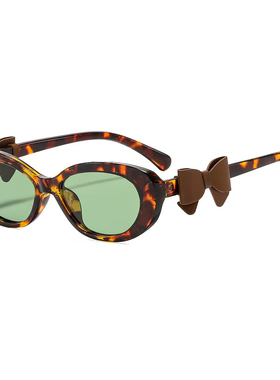 辣妹大蝴蝶结镜腿百搭猫眼太阳镜