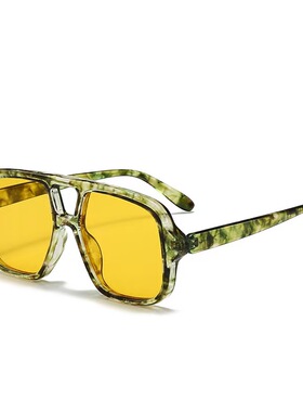 双杠新款黄碎花墨镜男女ins风