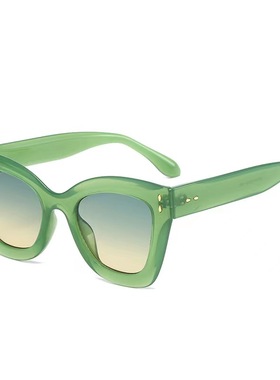 太阳镜时尚猫眼果冻色墨镜