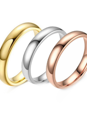 包邮情人节礼物日韩男士钛钢戒指女情侣戒指对戒潮个性简约设计