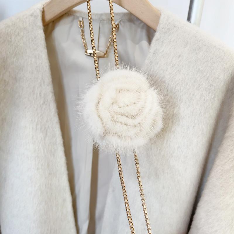 秋冬新款毛球长款项链