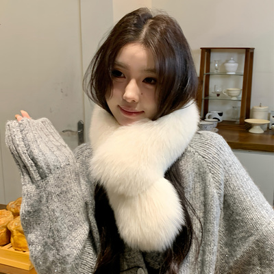 爆款狐狸毛双面毛围脖獭兔毛内里