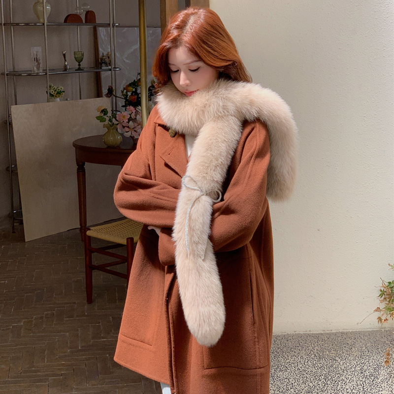 360度狐狸毛超长氛围感围巾