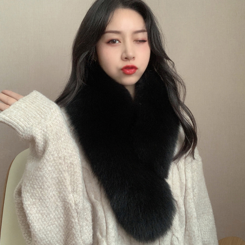 百搭狐狸毛夹子款韩版皮草围巾