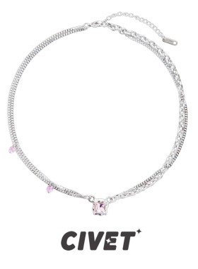 韩版甜酷风双层项链小众设计感辣妹锁骨链2022年新款简约双层颈链