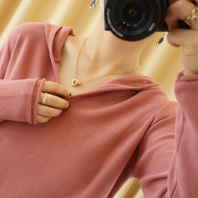 100%连帽卫衣韩版宽松长袖针织衫