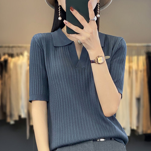 纯棉气质优雅夏装女士t恤