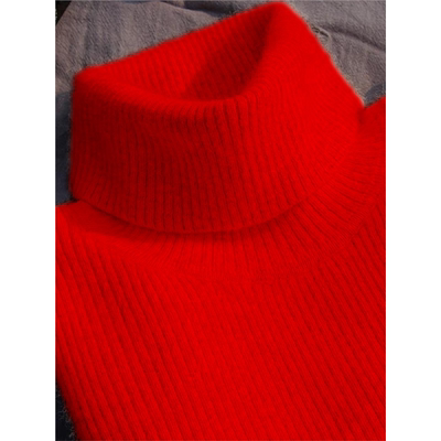 红色高领毛衣女秋冬加厚修身内搭短款配羊毛大衣高级感针织打底衫