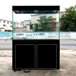 无管件鱼缸四面观赏缸底滤定制白玻超白玻璃客厅办公室金鱼缸屏风