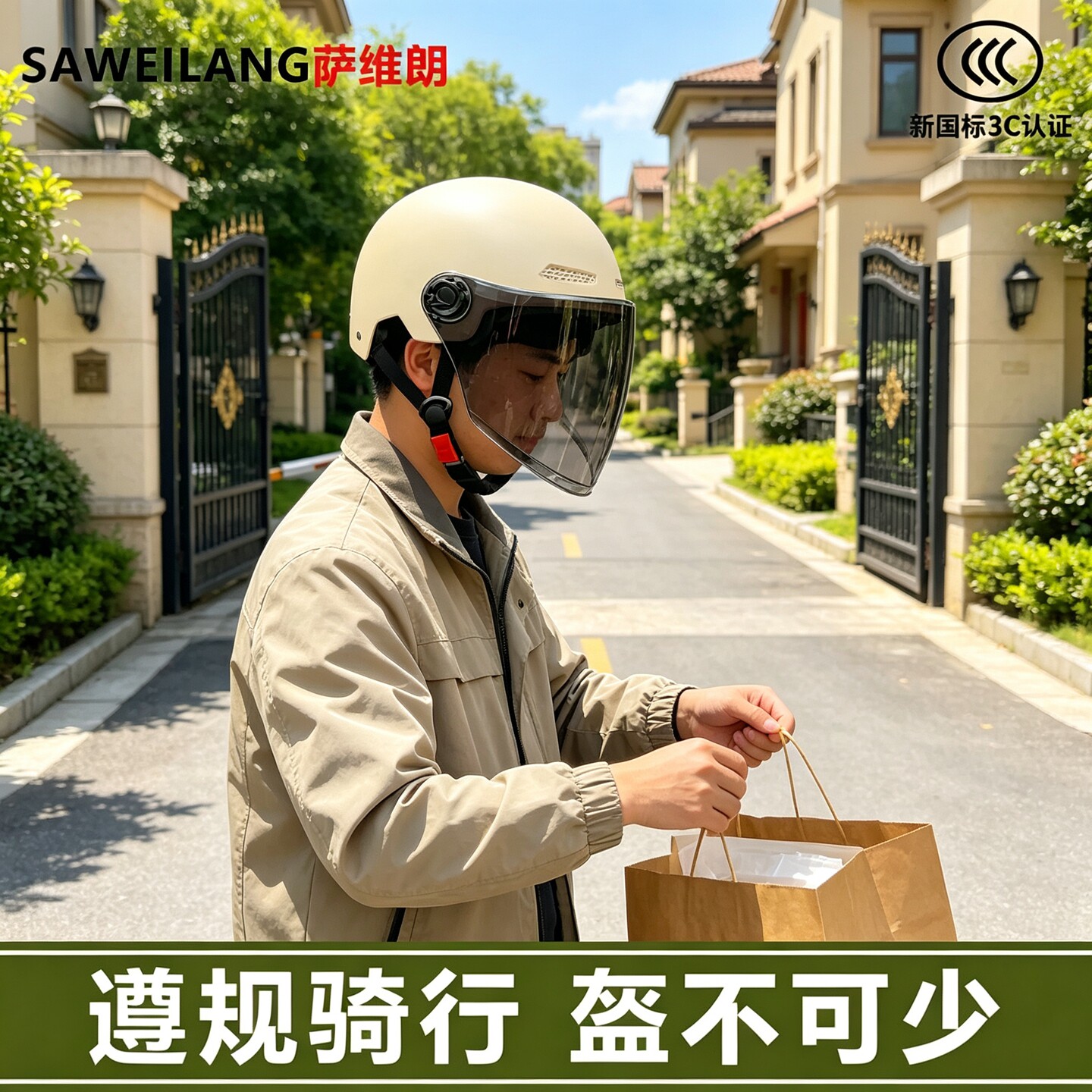 新国标3C电动车头盔通用御衣靖电瓶摩托车半盔轻便透气骑行安全帽