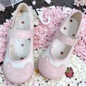 2025新款 夏季 可爱平底大头鞋 小猫饼室内鞋 甜美刺绣日系lo鞋