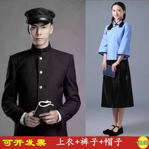 民国学生装棉女五四套装中山装