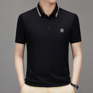 商务休闲轻奢中年 香港专柜高档polo衫 男夏季 冰丝舒适修身 翻领短袖