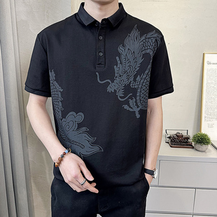 翻领短袖 本命年红色龙年polo体恤衫 欧版 T恤男士 上衣 休闲半袖 男装