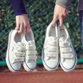 春鞋 ulzzang布鞋 新款 2026春款 魔术贴帆布鞋 女韩版 子学生小白鞋 潮