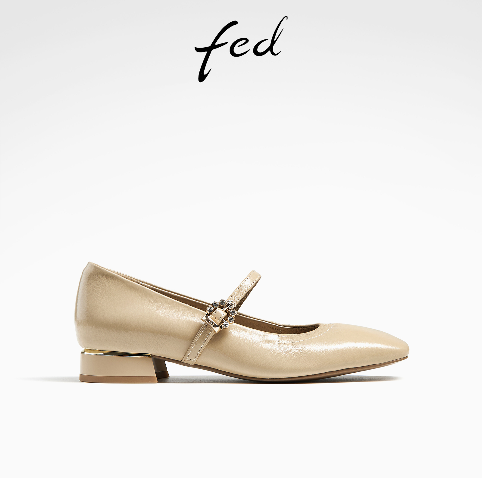 fed低跟玛丽珍鞋春季新款女鞋法式单鞋羊皮通勤鞋女D0408-ZFA076