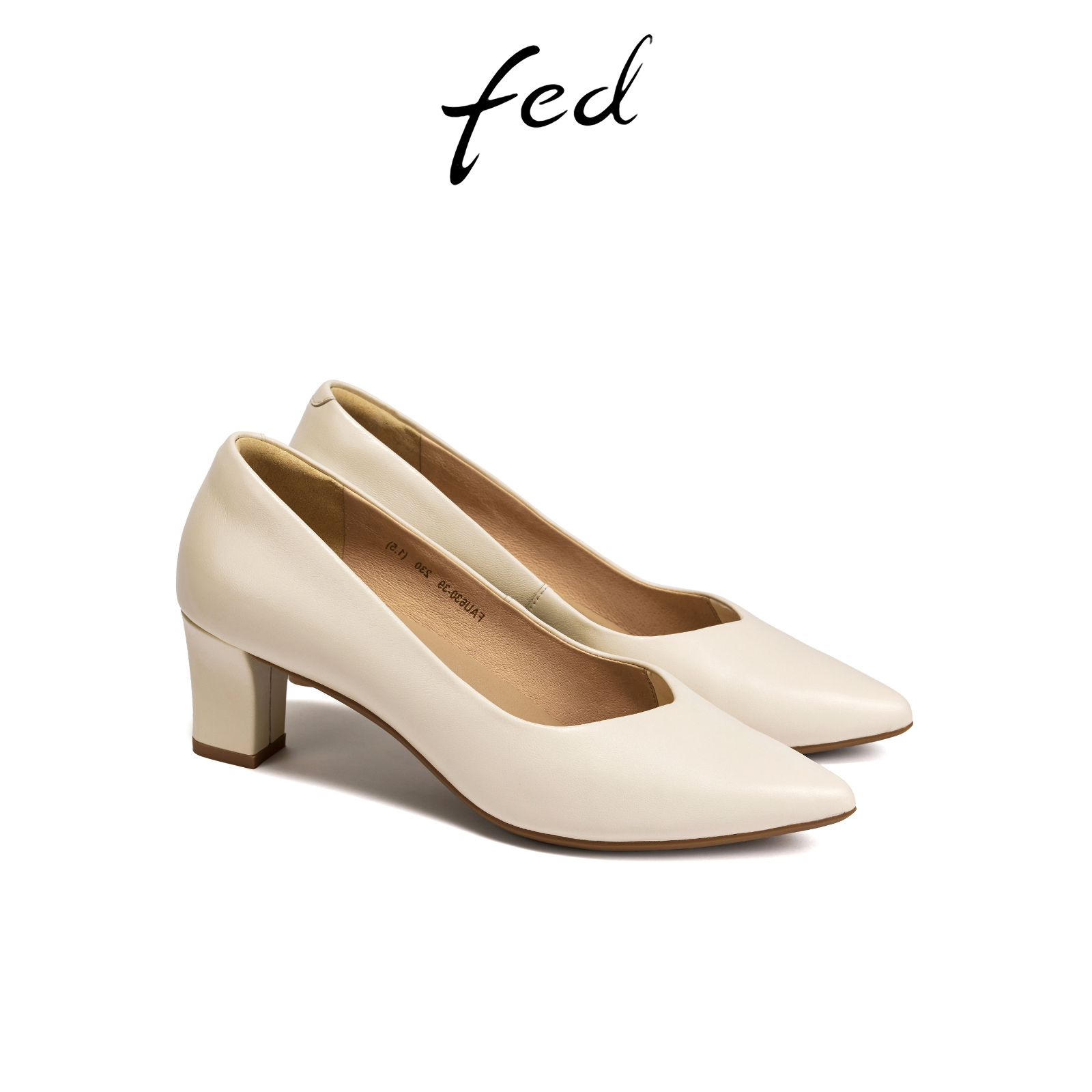 fed法式小皮鞋夏季新款女鞋浅口单鞋白色高跟鞋女款S0602-YLA630