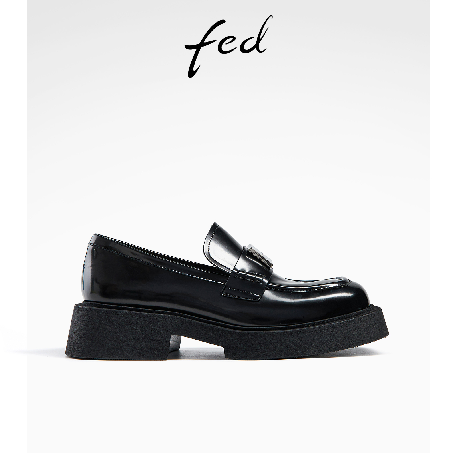 fed学院风小皮鞋秋季新款女鞋粗跟单鞋软底舒适乐福鞋R0821-YA761