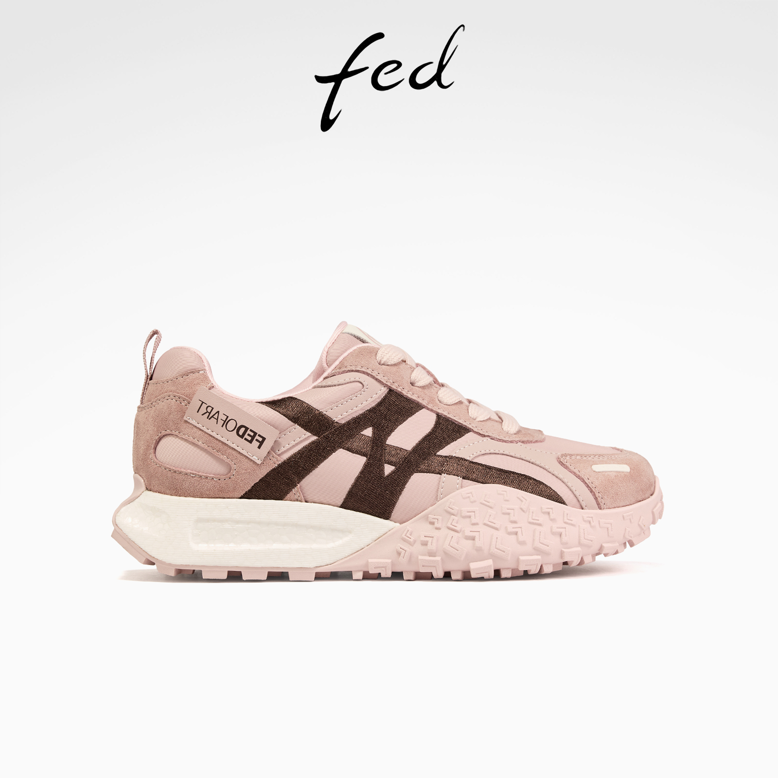 fed运动休闲鞋秋季新款女鞋粉色德训鞋厚底阿甘鞋女S0903-ZCB387