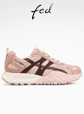 fed运动休闲鞋秋季新款女鞋粉色德训鞋厚底阿甘鞋女S0903-ZCB387
