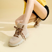 百搭柔软舒适运动靴街头风时尚 fed冬季 加绒休闲棉鞋 马丁靴短靴女