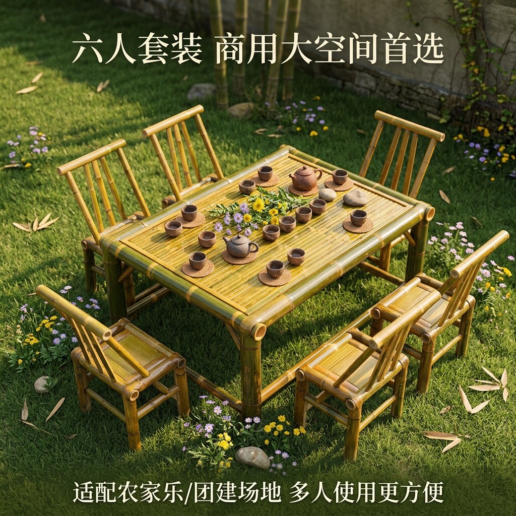 竹桌椅竹子桌椅组合户外桌椅竹桌子茶桌茶几民宿景区竹制品家具