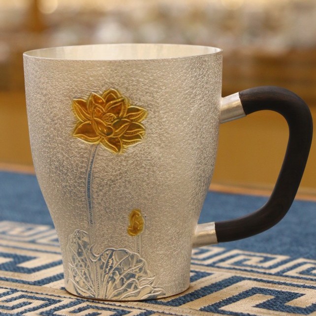 手工纯银茶杯999正品主人品茗个人单杯专用家用全足银杯子茶具