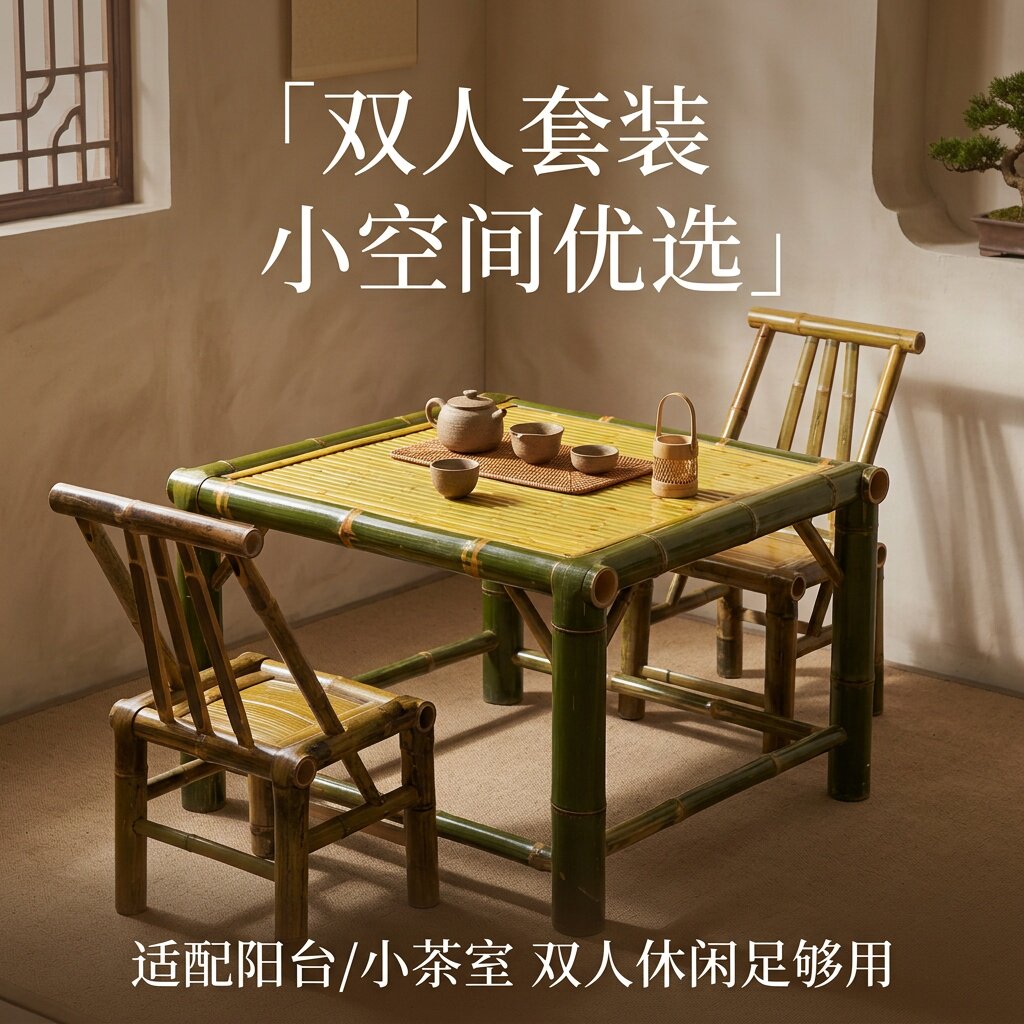 竹桌椅竹桌椅组合户外庭院桌椅竹子桌子平面桌竹编桌椅子竹制桌椅
