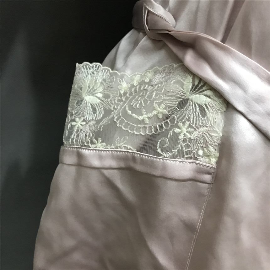 MULBERRY SILK 100% E-LOVES EBLIN PINK CC11 LUXURY EMBROIDERED LACE NIGHTGOWN ECGN723G13