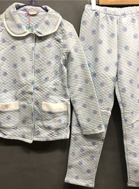 衣恋旗下BODYPOPS浅蓝色薄棉清爽舒适女士可爱家居套装BCPP84TA41