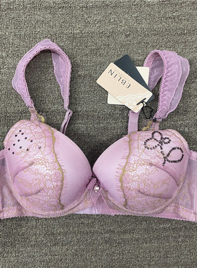 衣恋旗下EBLIN薰衣草色AA8/016时尚绣花典雅聚拢文胸ECBR622S21