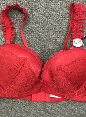 衣恋旗下EBLIN 红色023喜庆蕾丝文胸ECBR711011