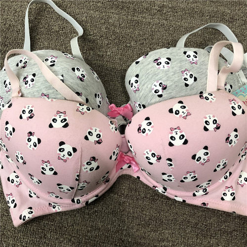 两色舒适可爱卡通图案少女风