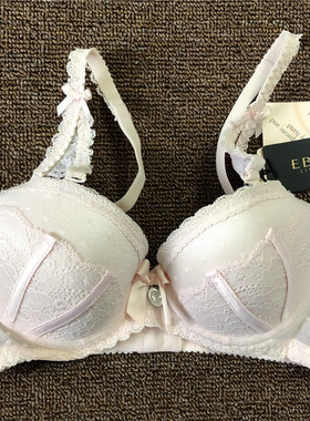 衣恋旗下EBLIN 甜美粉色蕾丝拼接清纯女士文胸ECBR889061