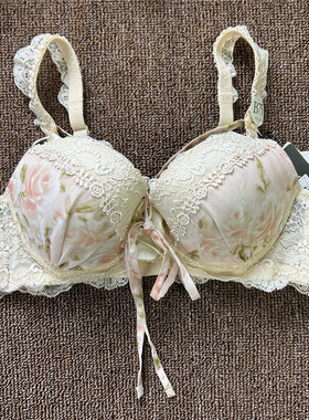 衣恋旗下EBLIN 甜美粉色精致蕾丝聚拢上托女士文胸ECBR889121