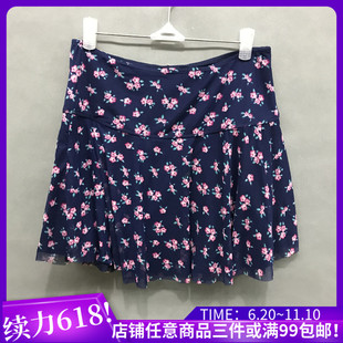 W6透气花朵半身裙 抛售 body pops藏青U20 裙子BCYH537A11