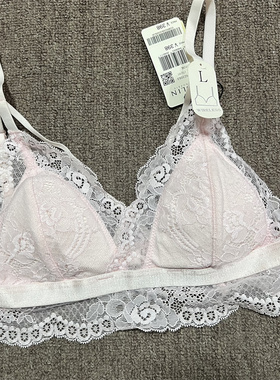 衣恋旗下EBLIN粉红蕾丝S65三角杯法式性感可爱女士文胸ECBR923063