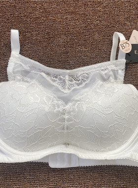 衣恋旗下EBLIN 黑白两色蕾丝抹胸精致花边聚拢女性文胸ECBR835N21