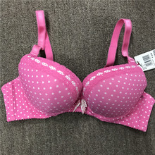 衣恋旗下body pops 粉红Y14/3爱心可爱印花蕾丝少女文胸BR511A21