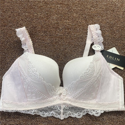 刺绣甜美粉色网纱无钢圈女性