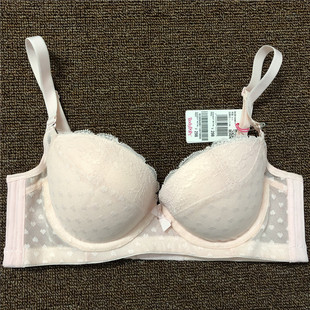 衣恋旗下body 甜美粉色爱心蕾丝有钢圈女士内衣BR849B11 pops