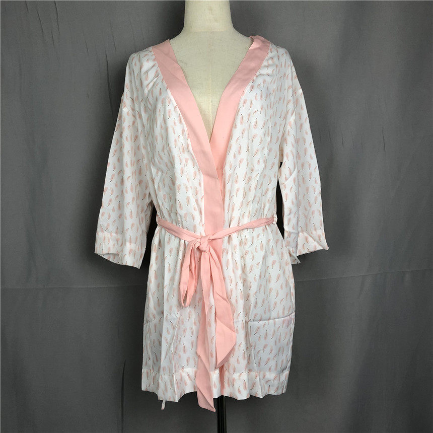 衣恋旗下body pops轻薄内外腰带性感清新女士家居服浴袍bcgn837b1