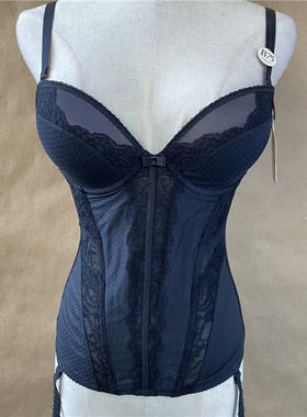 衣恋EBLIN 黑色S59精致蕾丝网纱透气舒适女士塑身衣ECBR811033