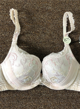 衣恋旗下EBLIN 清仓断码蕾丝刺绣薄款U型女士文胸ECBR835122