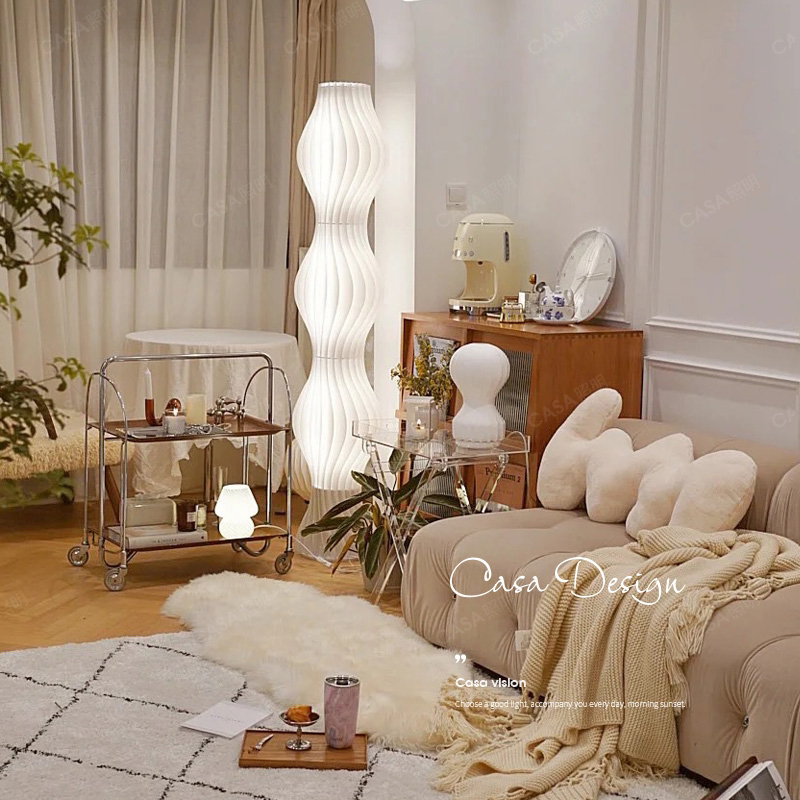 白色草裙光影落地灯设计感客厅艺术卧室沙发边氛围ins风casa北欧