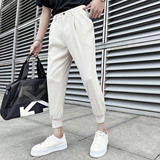 22轻熟风宽松时尚休闲裤韩版纯色小脚九分西裤K19-P65，男装西裤，电商C308