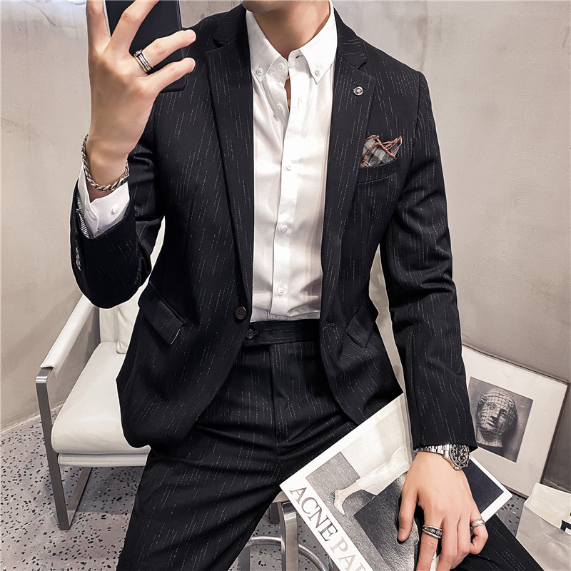 20秋冬款英伦韩版时尚修身商务男士西服套装LJT937-P210,男装西服套装,电商C308